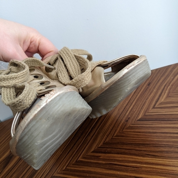 Fly London Yito Silver gold Women's Wedge Sandals size 37 7us s2 - Picture 11 of 12